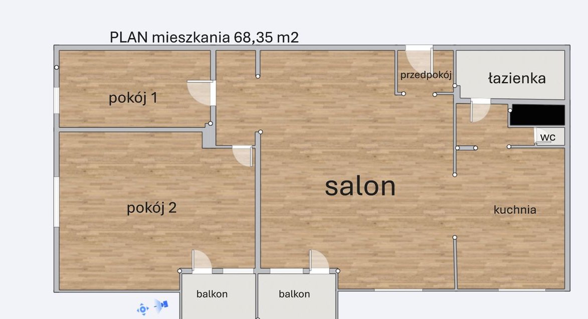 Przestronne 3 pokojowe mieszkanie Osiedle Paderewskiego 68 m2