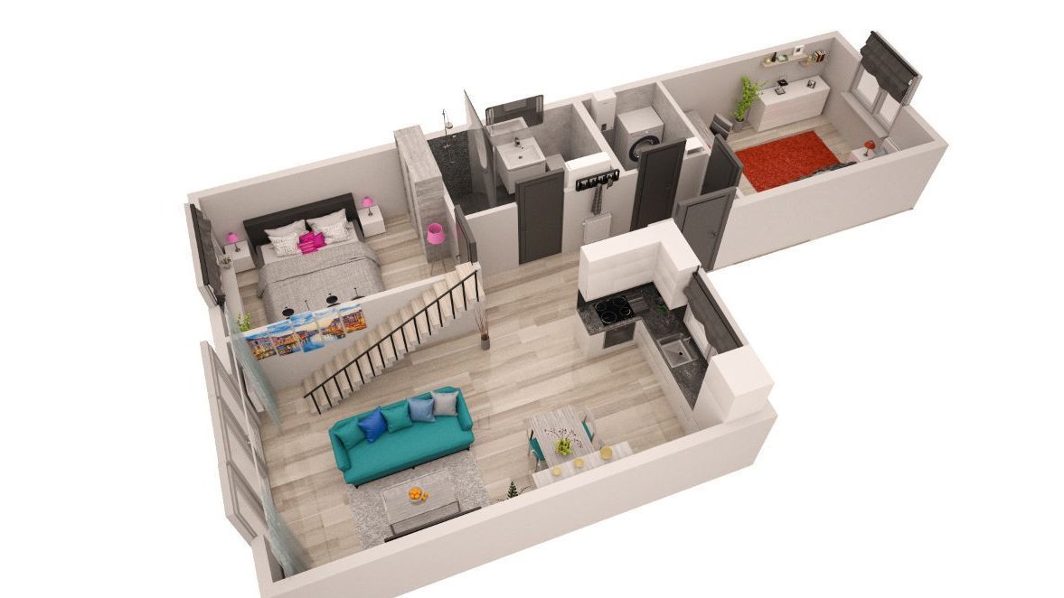 GOTOWE - dwupoziomowe 70m²+41m²strych (111m²)+BALKON+komórka+parking