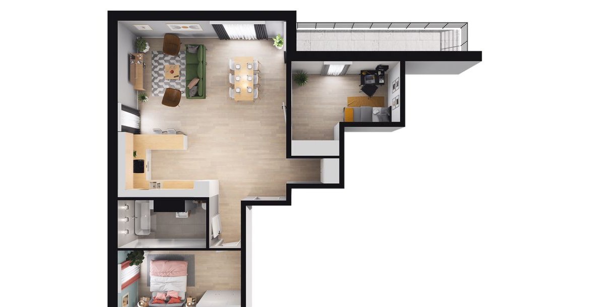 Osiedle Kaskada | mieszkanie 3-pok. | A20