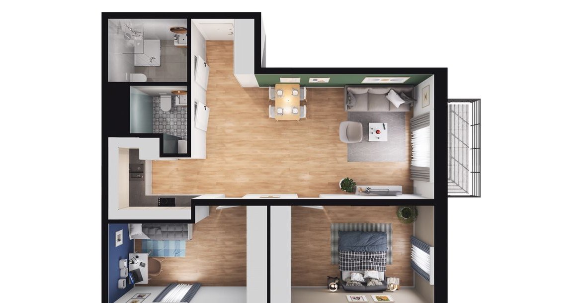 Panorama 3 Stawy | mieszkanie 3-pok. | 4.B36