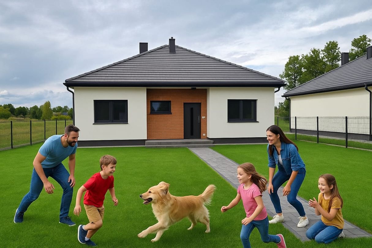 Nowoczesny Dom jednorodzinny 83 m2 + 15m2 strychu, z ogrodem 660m