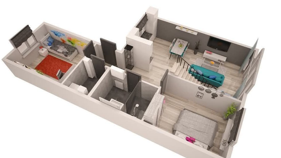 Dwupoziomowe - 70m² + 41m² (111m²)+balkon+ m.parking-KAMERALNE-gotowe