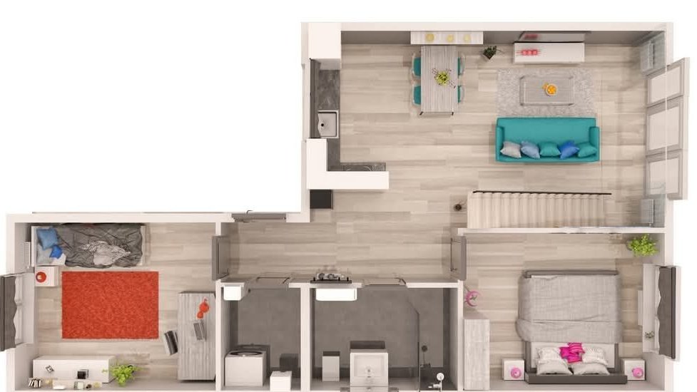 Dwupoziomowe - 70m² + 41m²strych (111m²) +balkon+m.parkingowe -GOTOWE