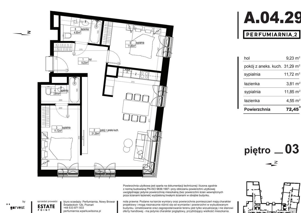Perfumiarnia 2 | mieszkanie 72,27 m² | A.04.29