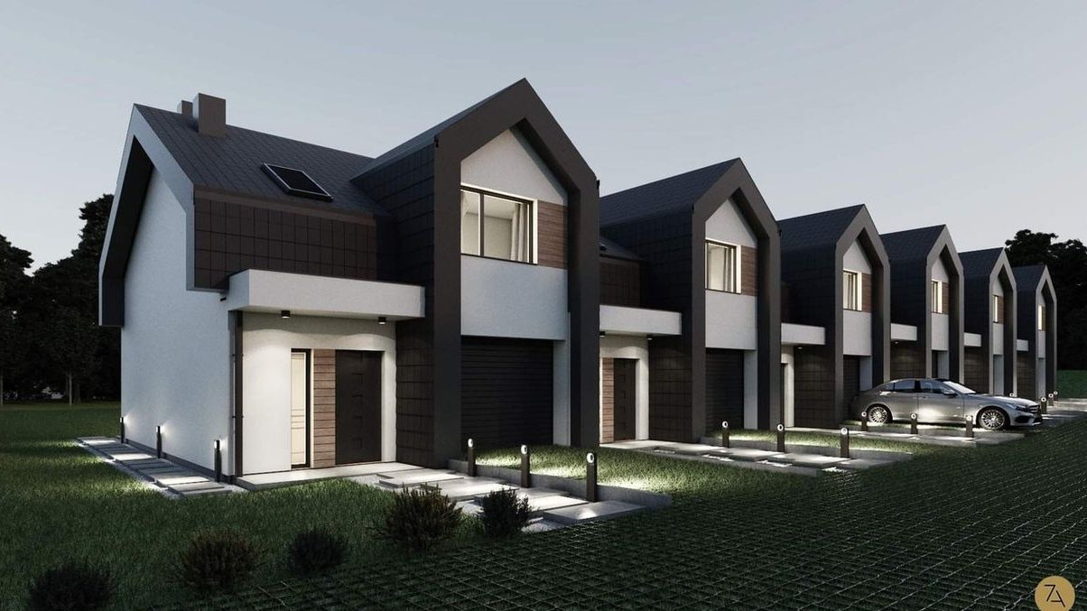 Nowe domy w zabudowie szeregowej ul.Mostowa.