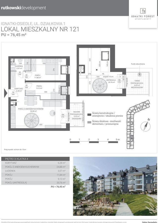 3-pokojowe mieszkanie 76m2 Bez Pośredników