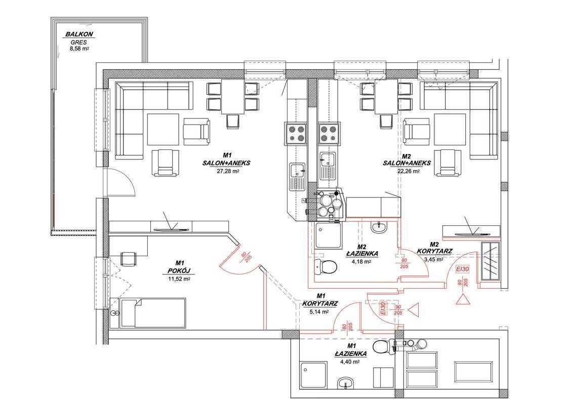 82 m2 możliwy podział na 2 mieszkania Gotowe Projektant Komórka Garaż