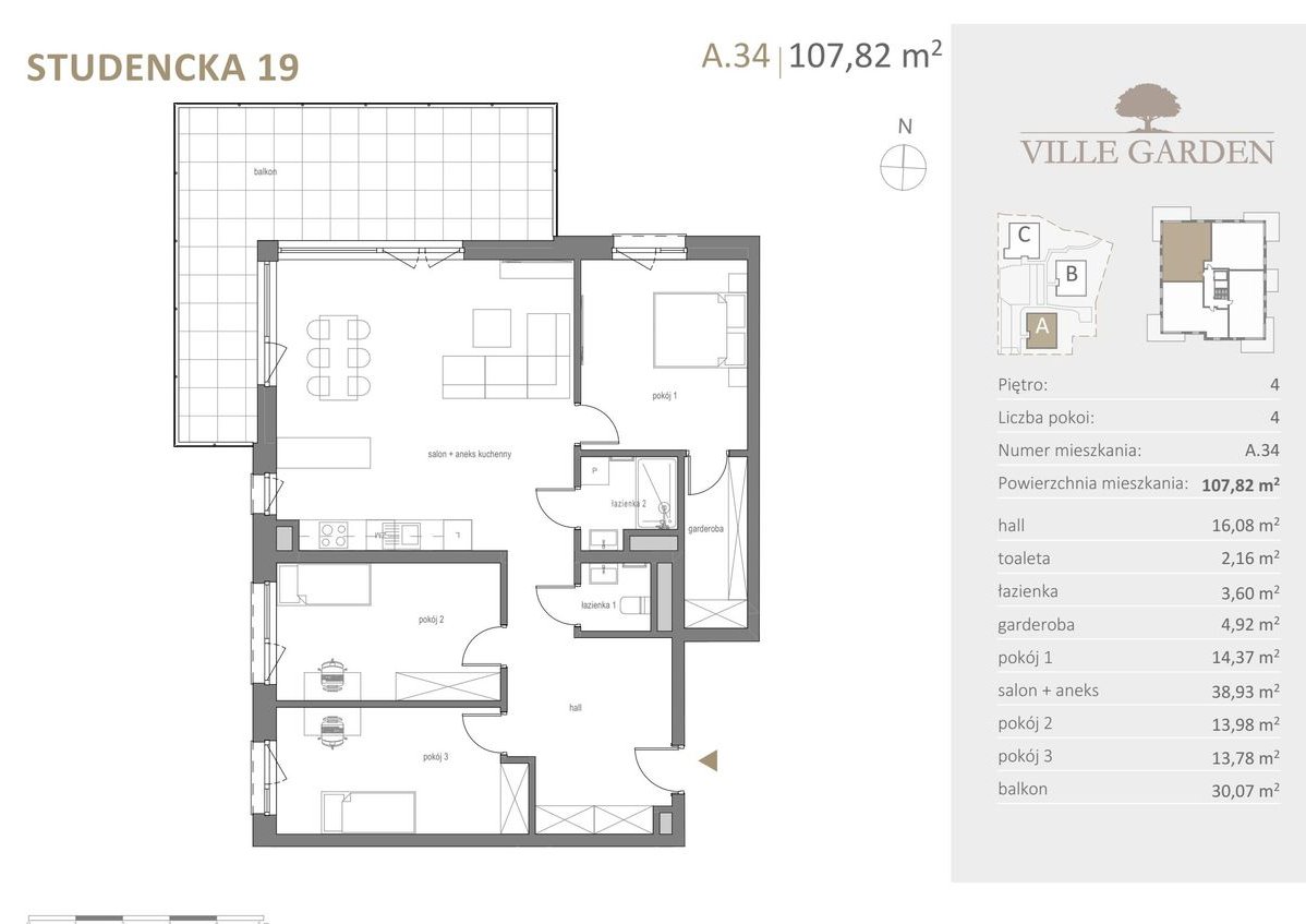 Ville Garden | mieszkanie 4-pok. | A.34