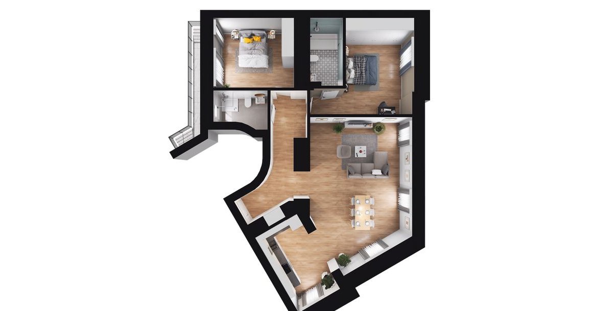 3-pokojowe mieszkanie 104m2 + balkon Bezpośrednio