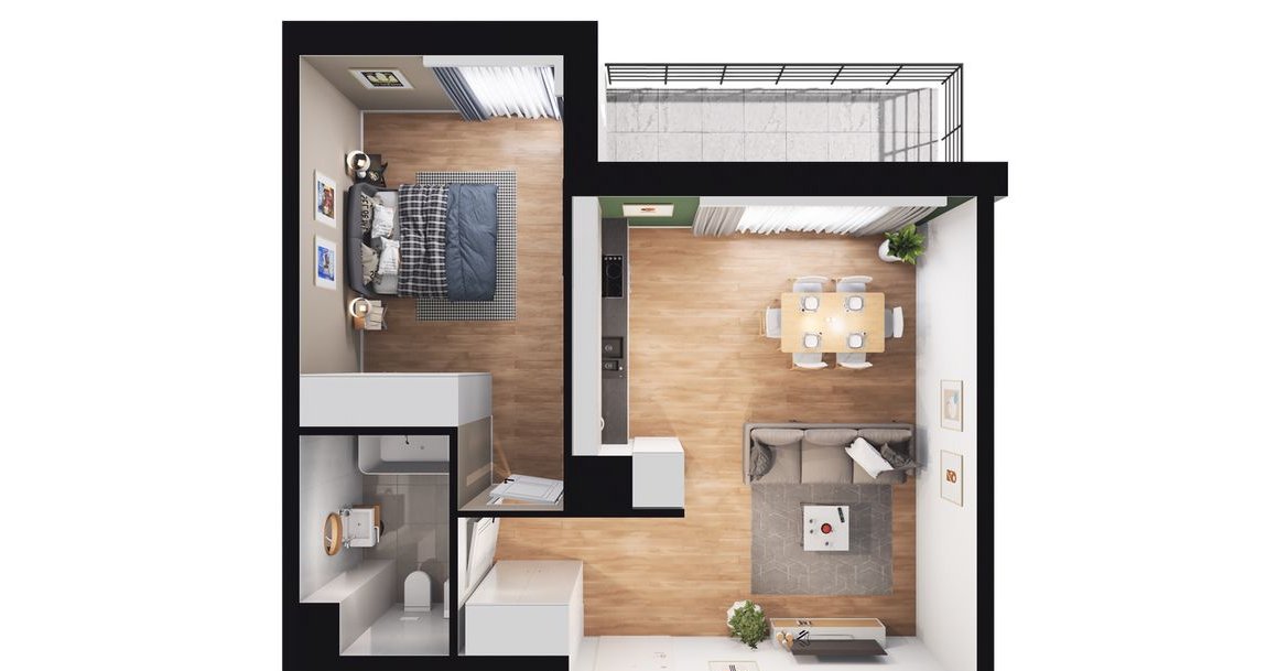 2-pokojowe mieszkanie 47m2 + balkon Bezpośrednio