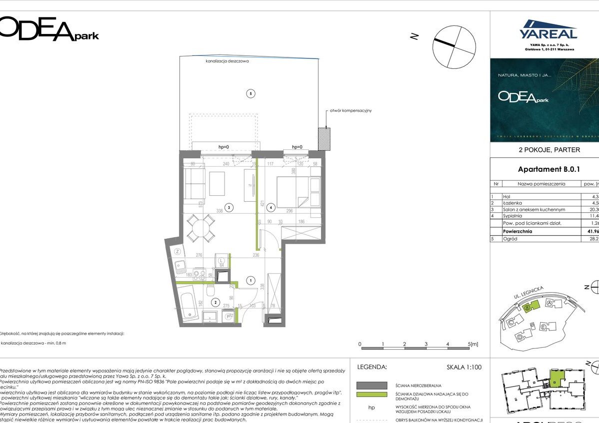 2-pokojowe mieszkanie 41m2 + ogródek Bezpośrednio