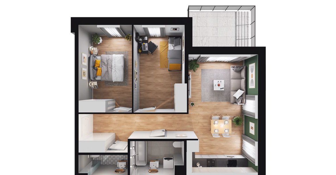 3-pokojowe mieszkanie 61m2 + balkon Bezpośrednio