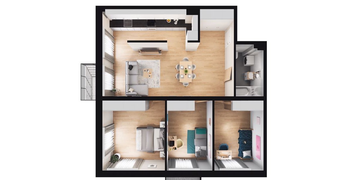 Nowa Dąbrowa | mieszkanie 4-pok. | E_E6.1