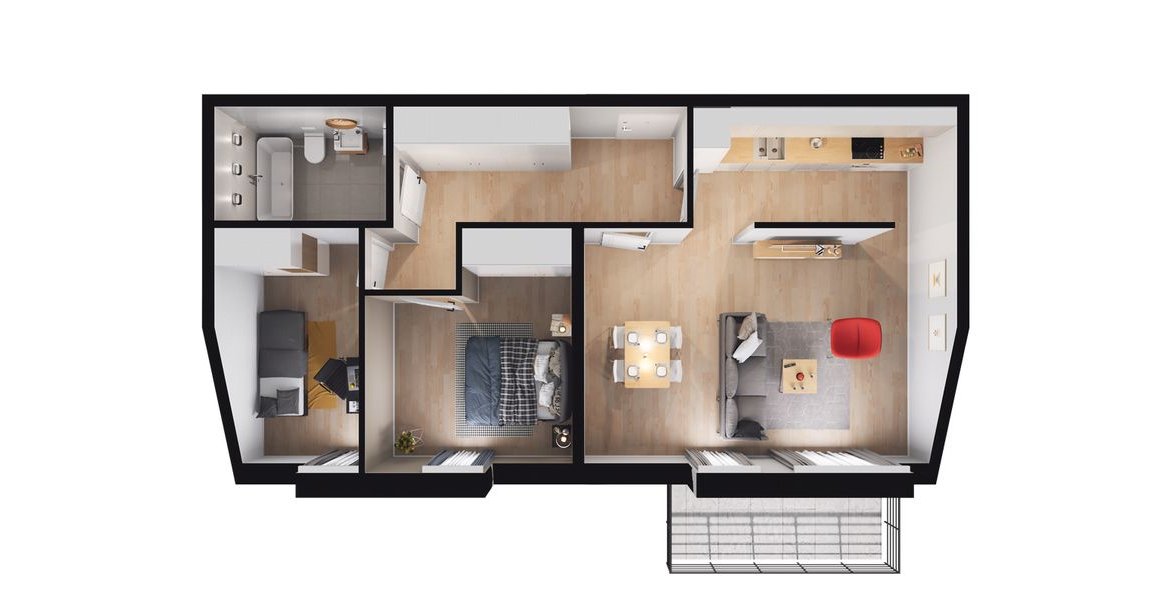 3-pokojowe mieszkanie 68m2 + balkon