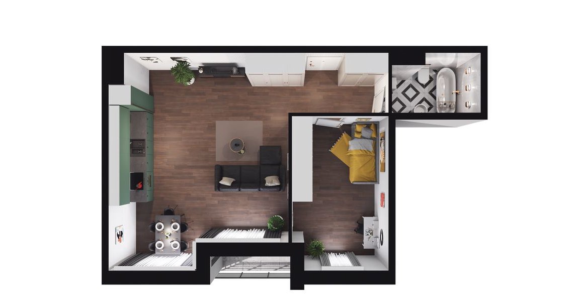 2-pokojowy apartament 51m2 + balkon Bez Prowizji