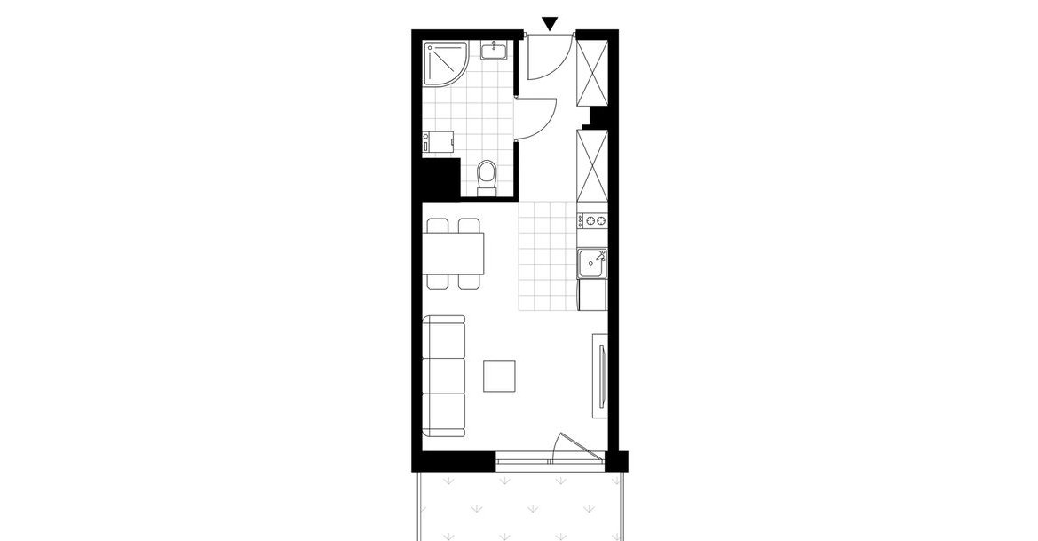 1-pokojowe mieszkanie 26m2 + ogródek