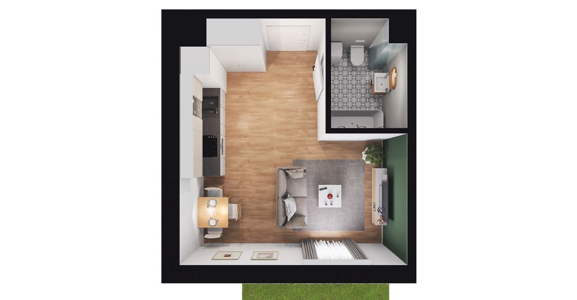 1-pokojowe mieszkanie 25m2 + ogródek