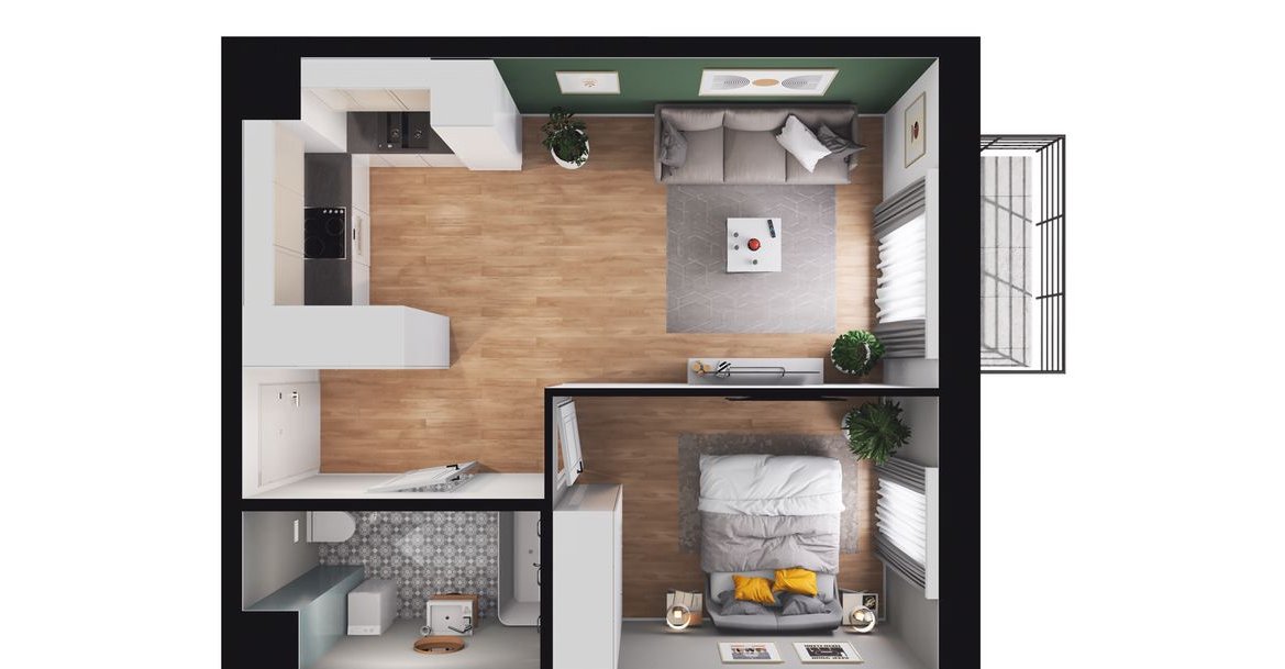 2-pokojowe mieszkanie 38m2 + balkon
