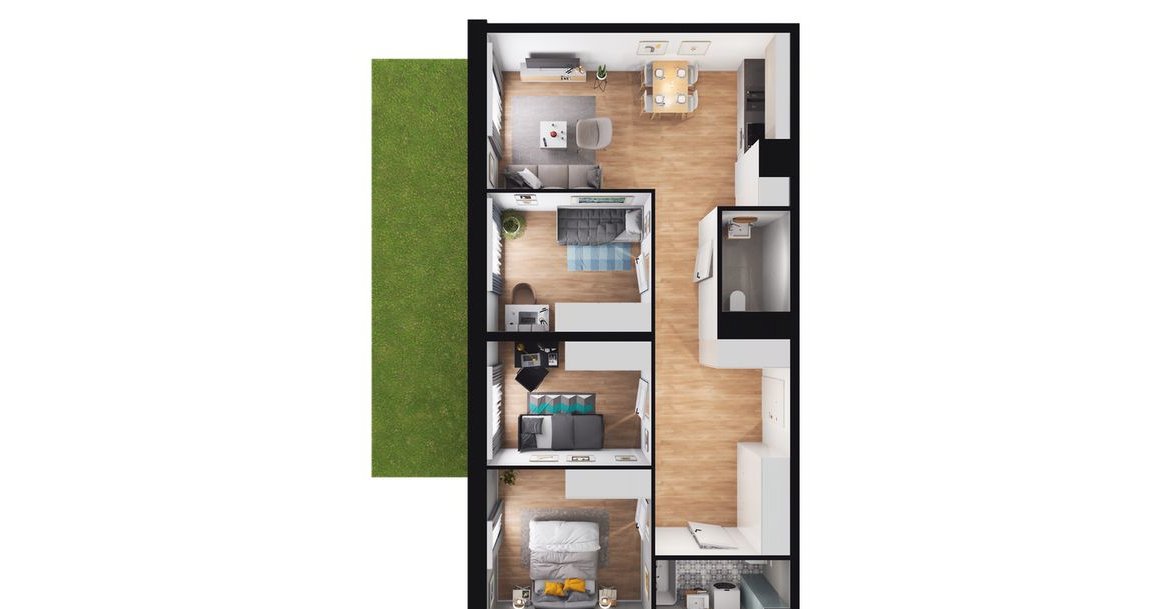 4-pokojowe mieszkanie 72m2 + ogródek Bez Prowizji