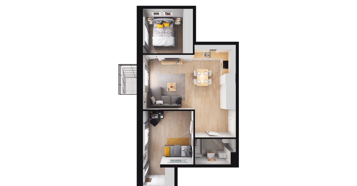 3-pokojowe mieszkanie 53m2 + balkon Bez Prowizji