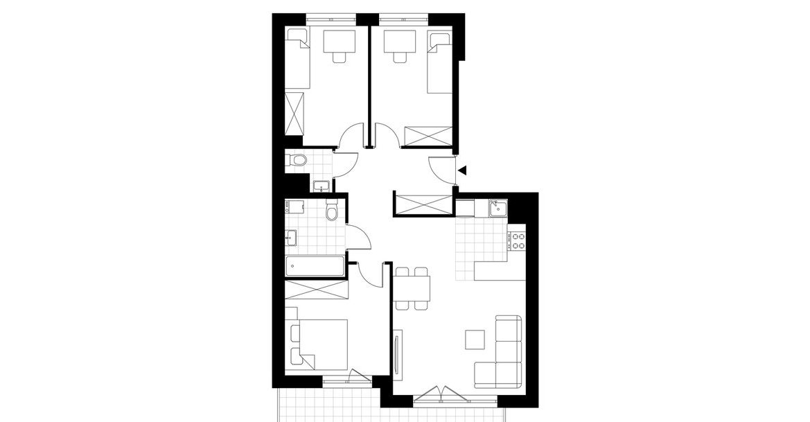 4-pokojowe mieszkanie 70m2 + balkon Bezpośrednio