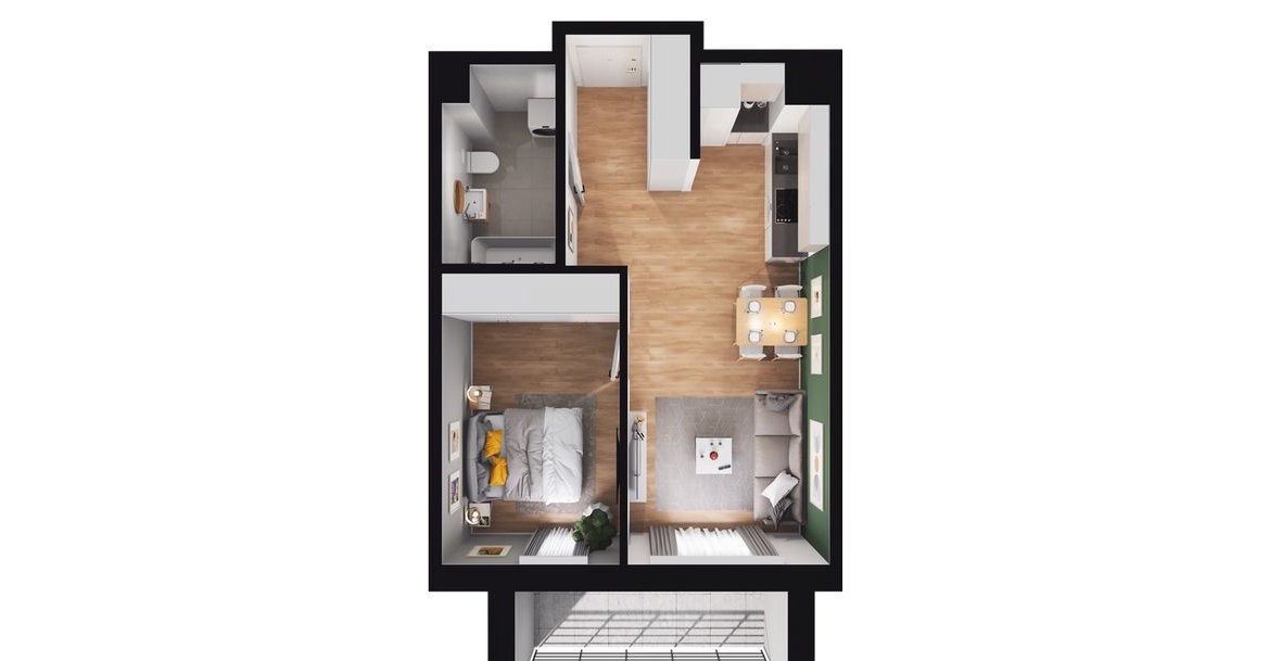 2-pokojowe mieszkanie 39m2 + balkon Bez Prowizji