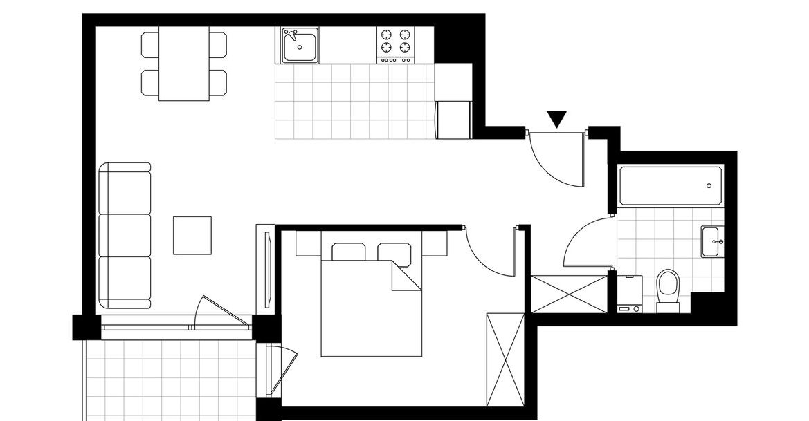 2-pokojowe mieszkanie 43m2 + balkon