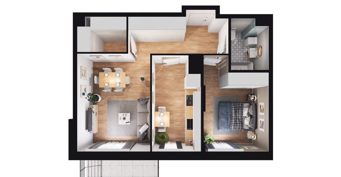 2-pokojowe mieszkanie 51m2 + balkon Bez Prowizji