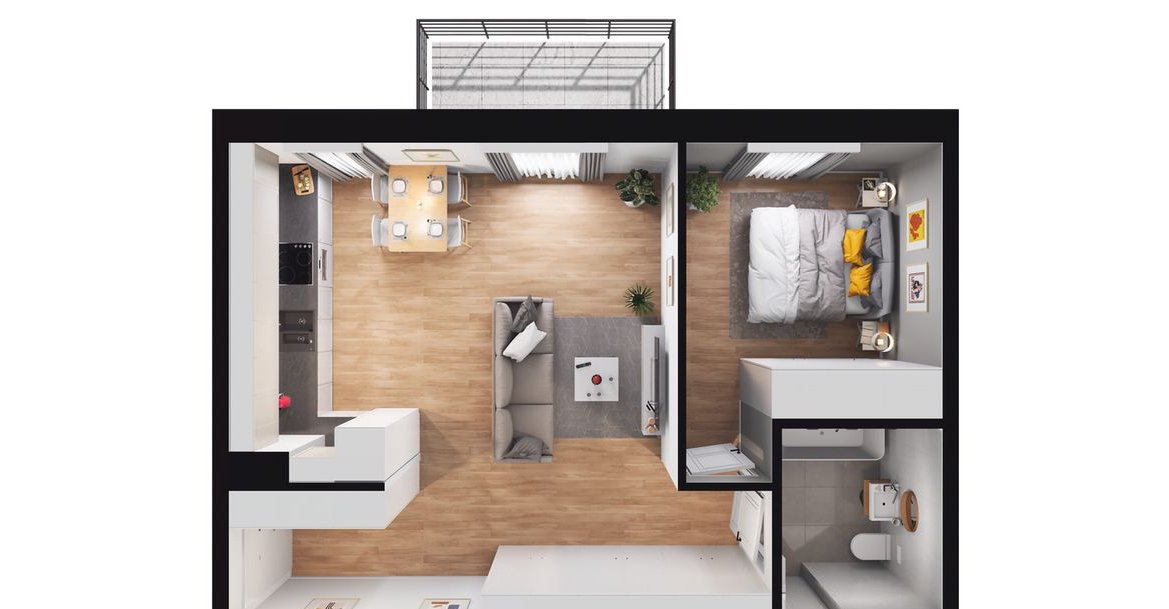 2-pokojowe mieszkanie 47m2 + balkon Bezpośrednio