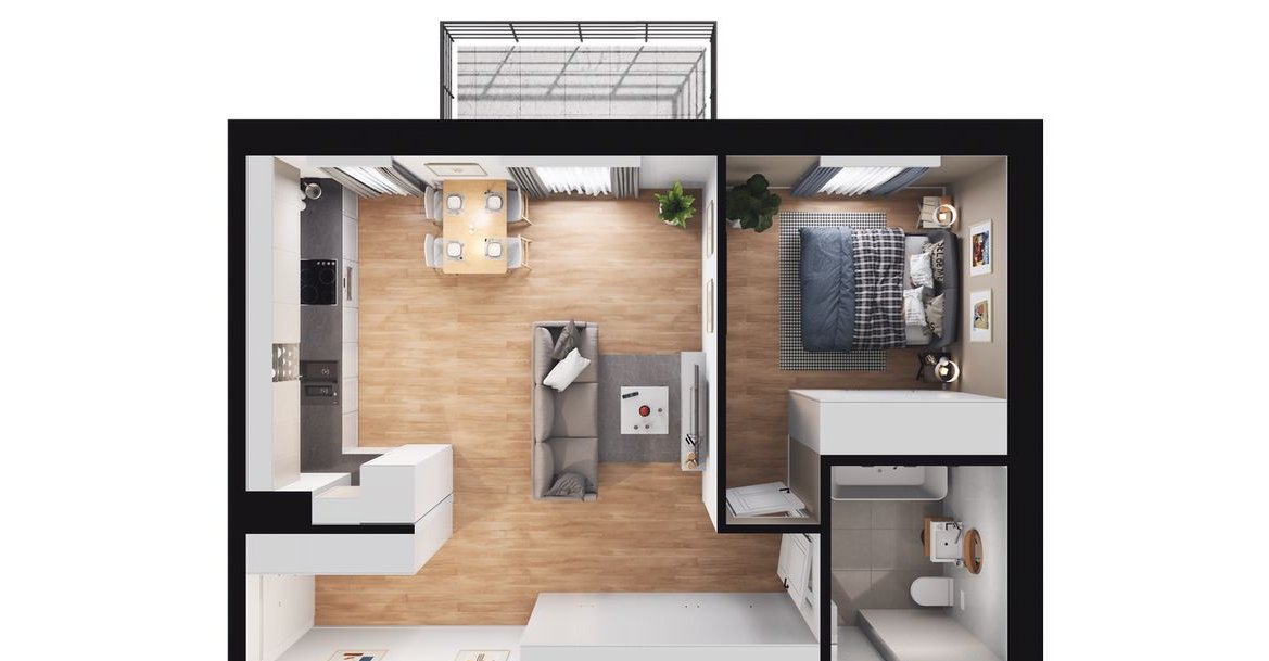 2-pokojowe mieszkanie 46m2 + balkon Bezpośrednio