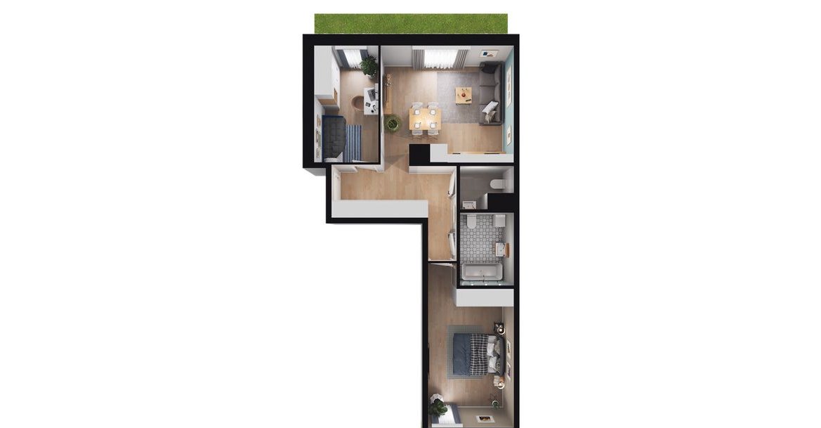 3-pokojowe mieszkanie 58m2 + 2 ogródki