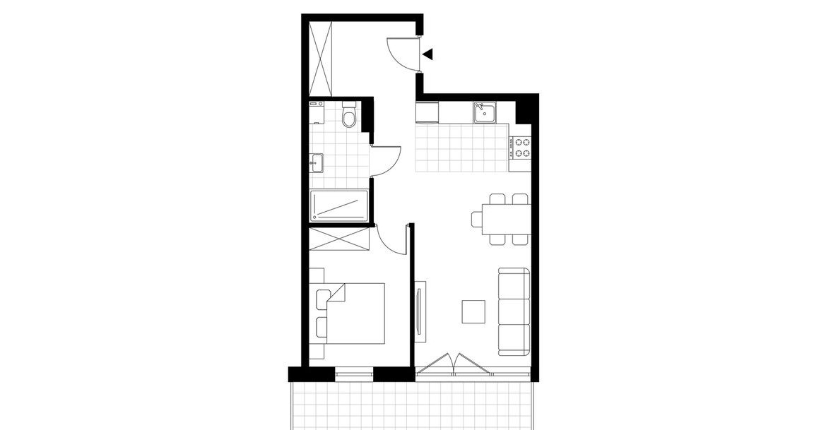 2-pokojowe mieszkanie 42m2 + balkon