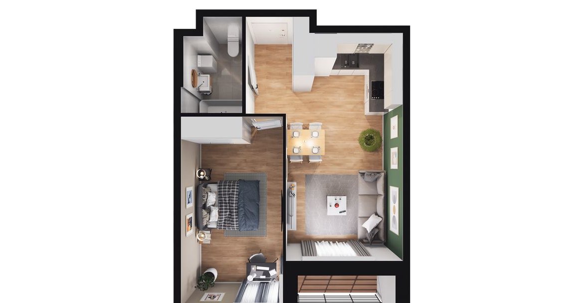 2-pokojowe mieszkanie 40m2 + taras Bez Prowizji