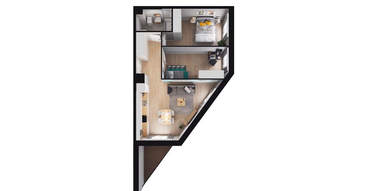 3-pokojowe mieszkanie 54m2 + taras Bez Prowizji