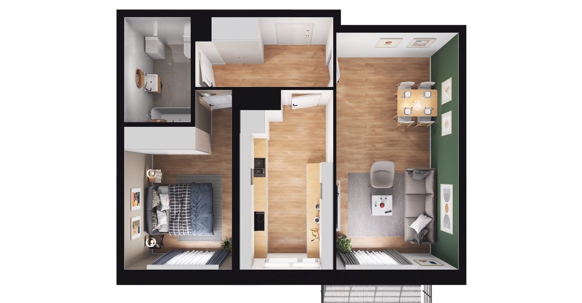 2-pokojowe mieszkanie 52m2 + balkon