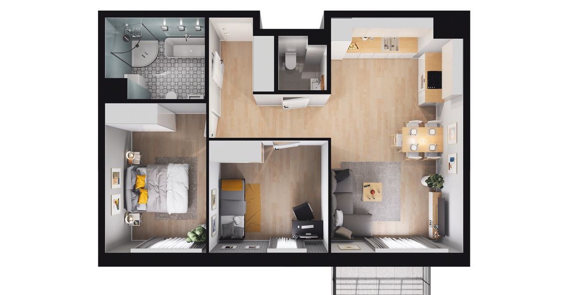 3-pokojowe mieszkanie 62m2 + balkon Bez Prowizji