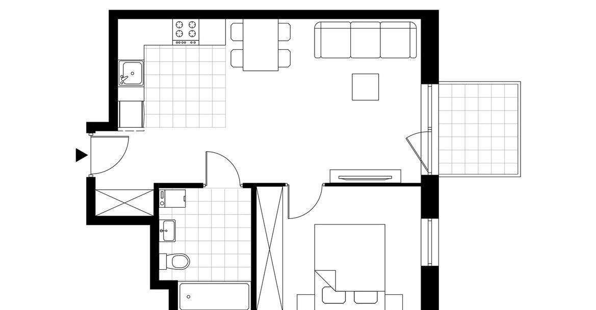 2-pokojowe mieszkanie 42m2 + balkon Bezpośrednio