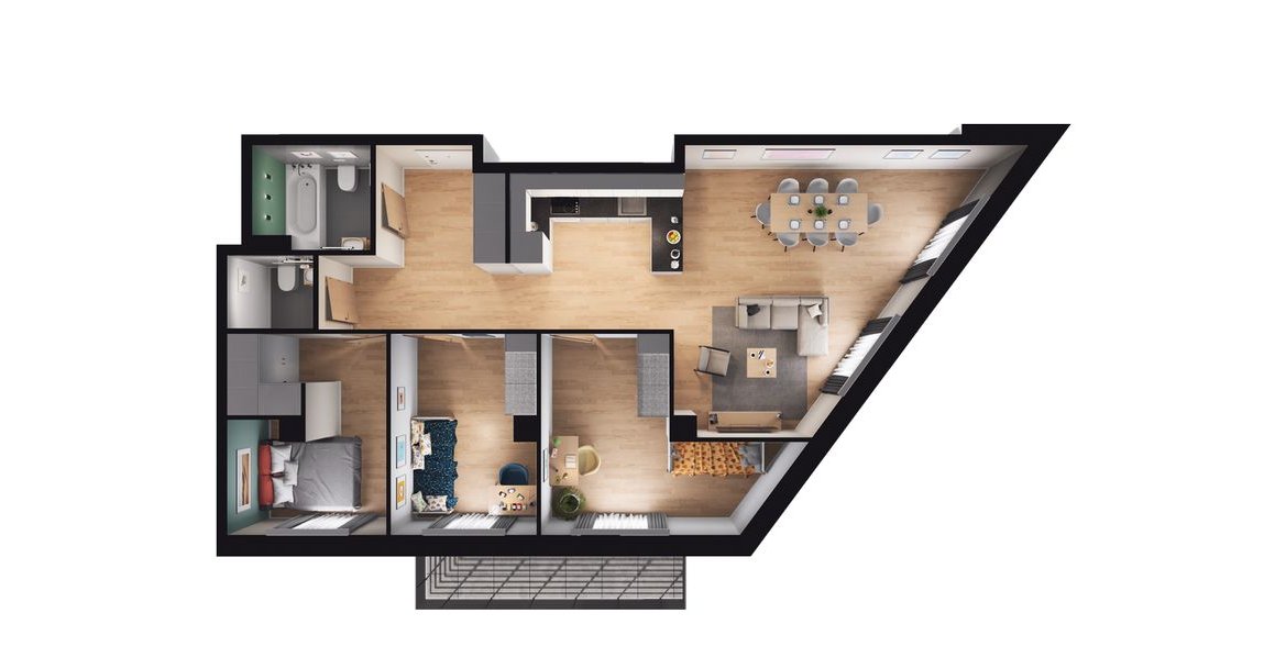 Gotowe 4-pokojowe mieszkanie 84m2 + balkon