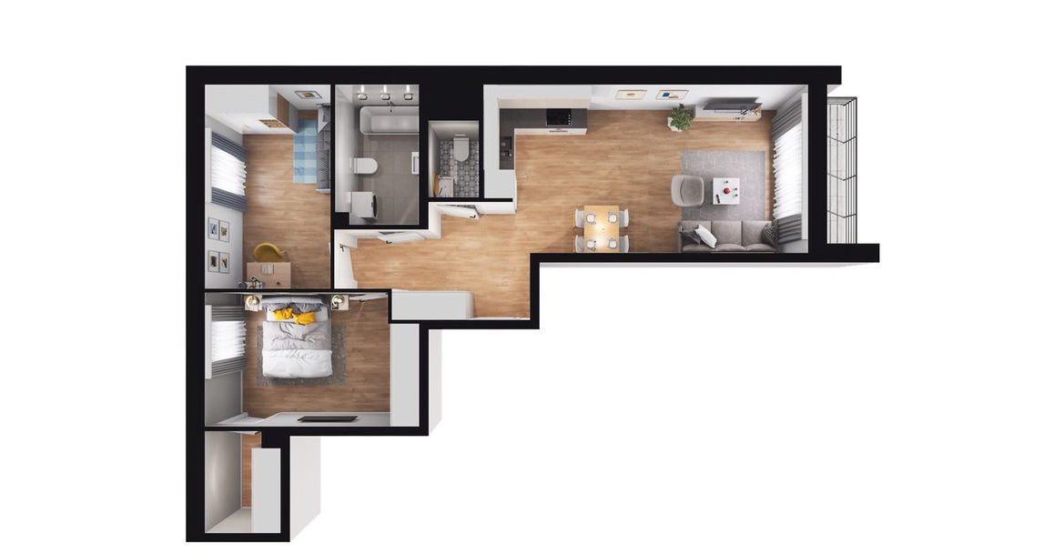 3-pokojowe mieszkanie 63m2 + loggia Bezpośrednio