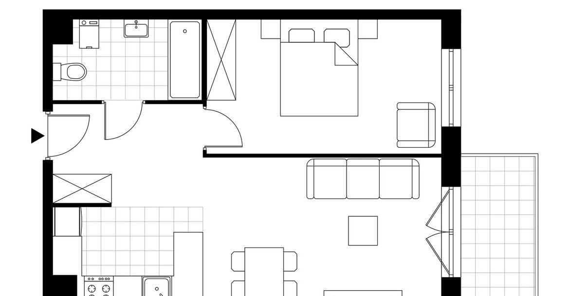 2-pokojowe mieszkanie 44m2 + balkon