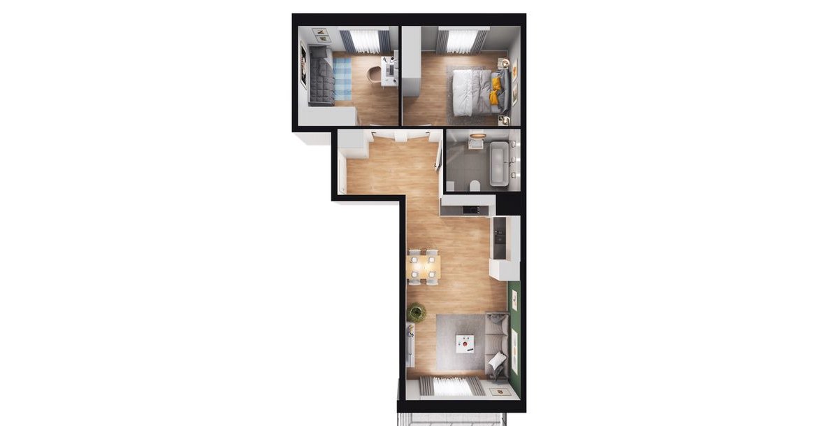 3-pokojowe mieszkanie 55m2 + balkon