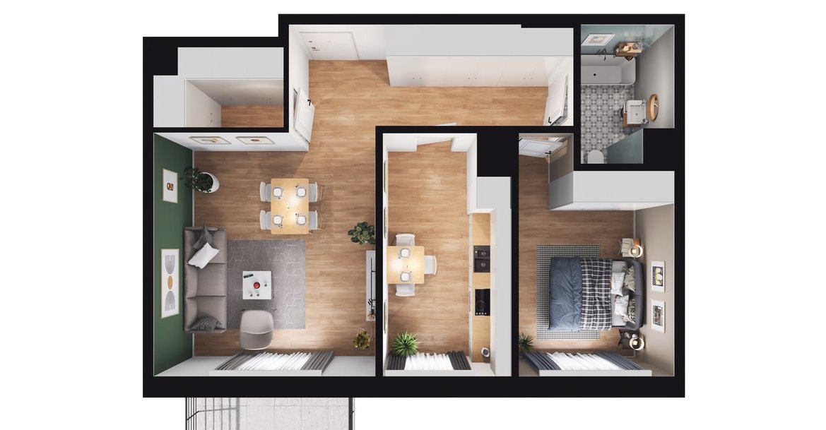 2-pokojowe mieszkanie 58m2 + balkon