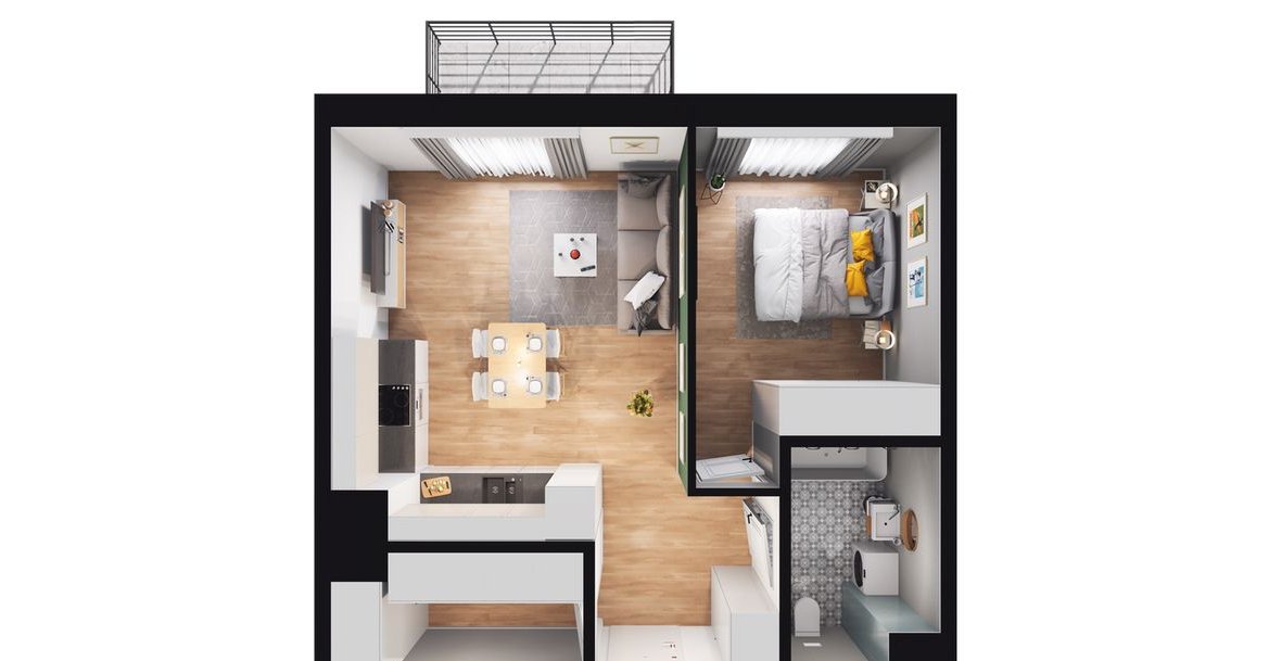 2-pokojowe mieszkanie 45m2 + balkon