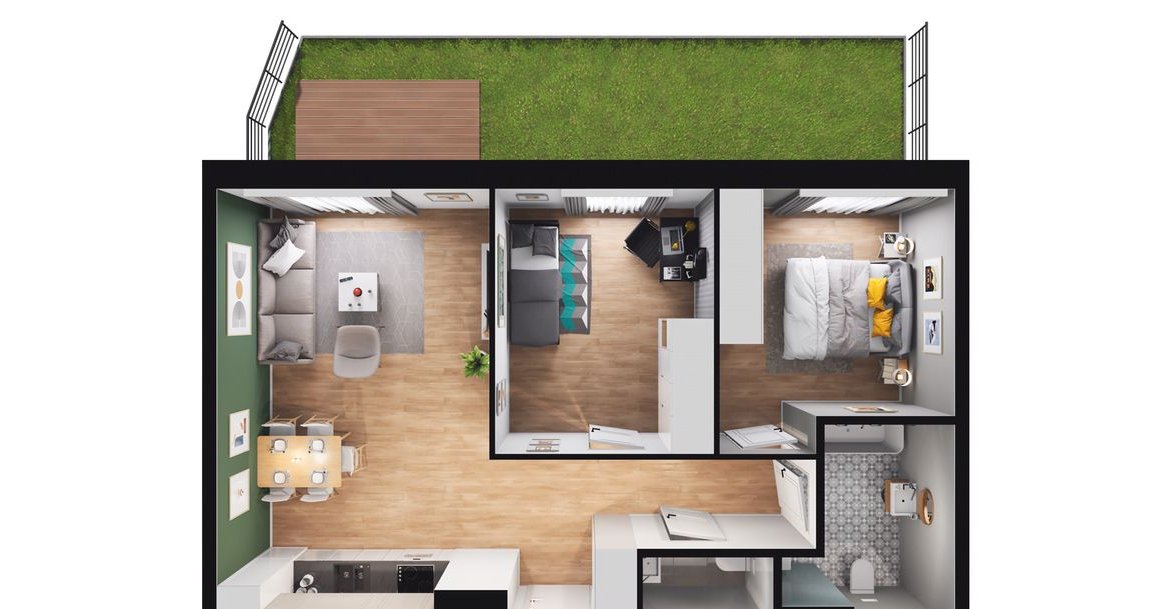 3-pokojowe mieszkanie 59m2 + ogródek