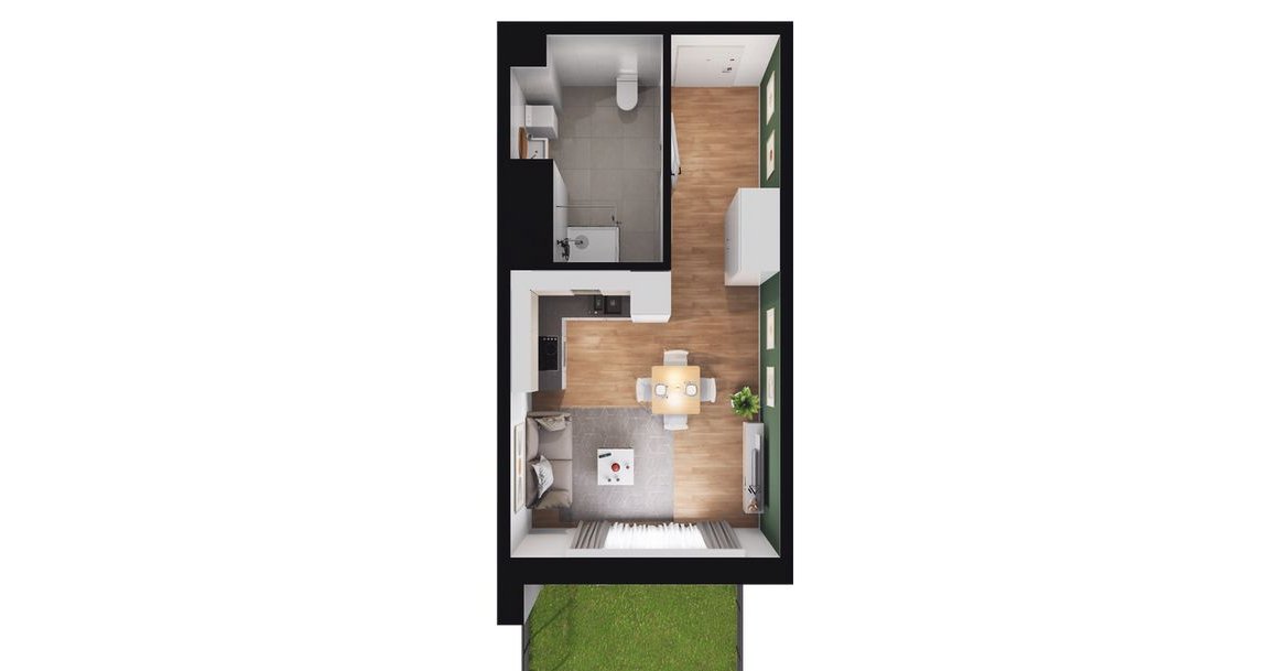 1-pokojowe mieszkanie 28m2 + ogródek Bezpośrednio