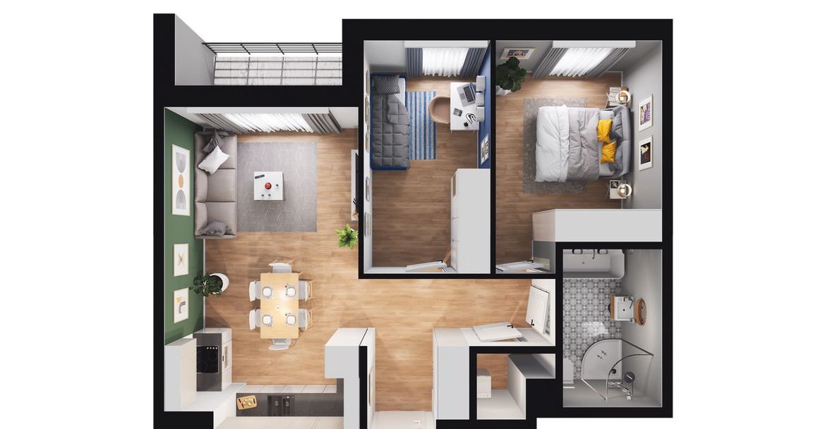 3-pokojowe mieszkanie 58m2 + loggia