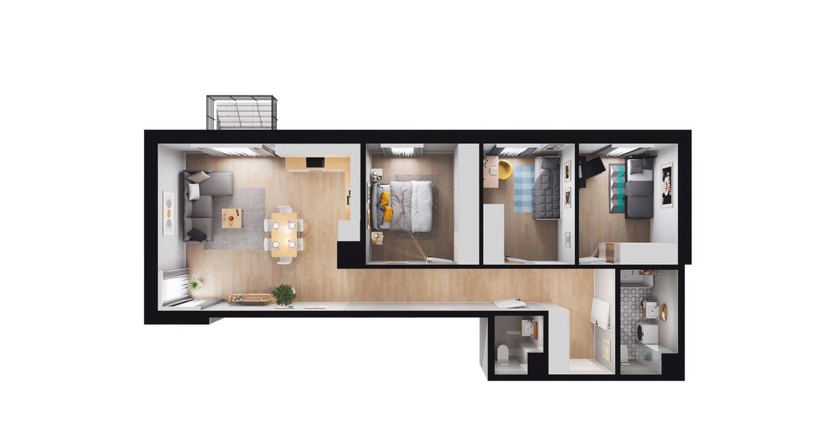 4-pokojowe mieszkanie 76m2 + balkon Bez Prowizji