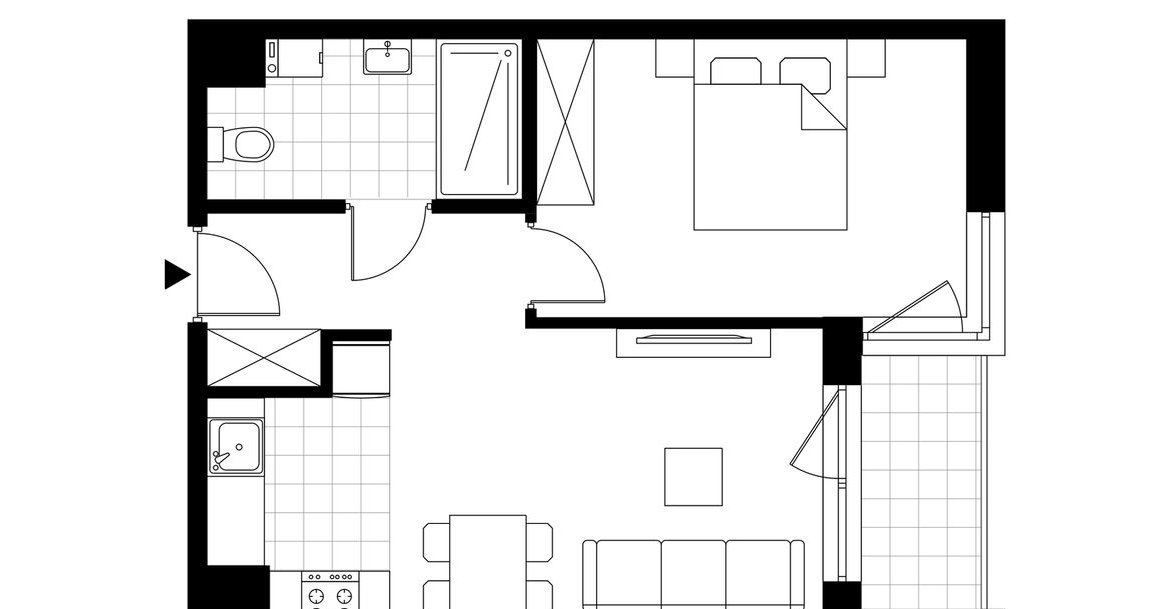 2-pokojowe mieszkanie 42m2 + loggia