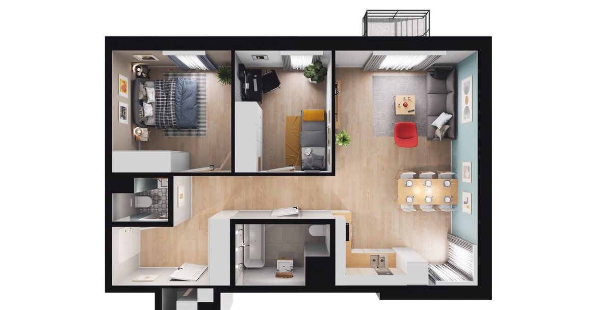 3-pokojowe mieszkanie 65m2 + balkon Bez Prowizji