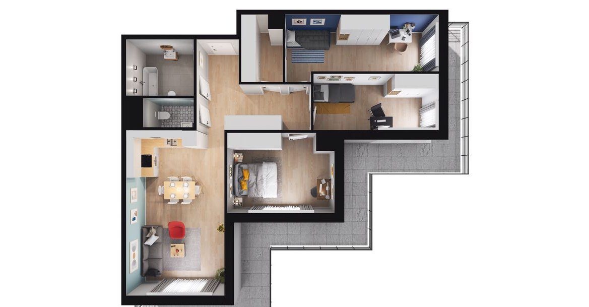 4-pokojowe mieszkanie 94m2 + balkon